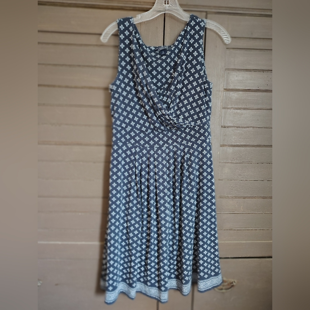 Lands' End Sleeveless Surplice Dress Dark Blue  Size Small 6-8